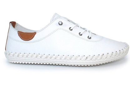 Lunar Ladies St.Ives Leather Lace Up Shoe White