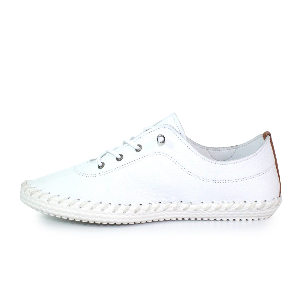 Lunar Ladies St.Ives Leather Lace Up Shoe White