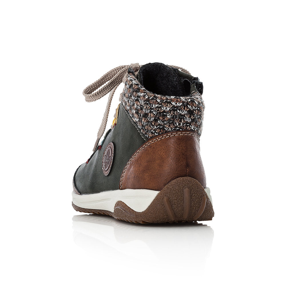 Rieker Ladies Lace Up Ankle Boot Green