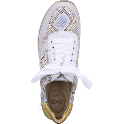 Ara ladies Sapporo Double Sole Lace Up Sneaker White Gold