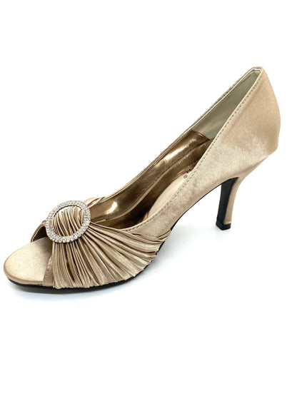 Lunar Sienna Ladies Peep Toe Satin Court Shoe