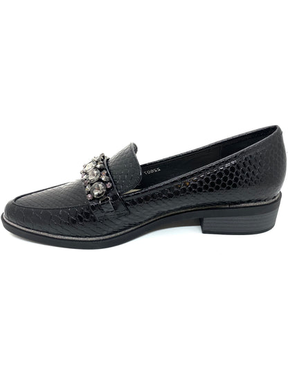 Menbur ladies Reptile Print Jewel Trim Loafer