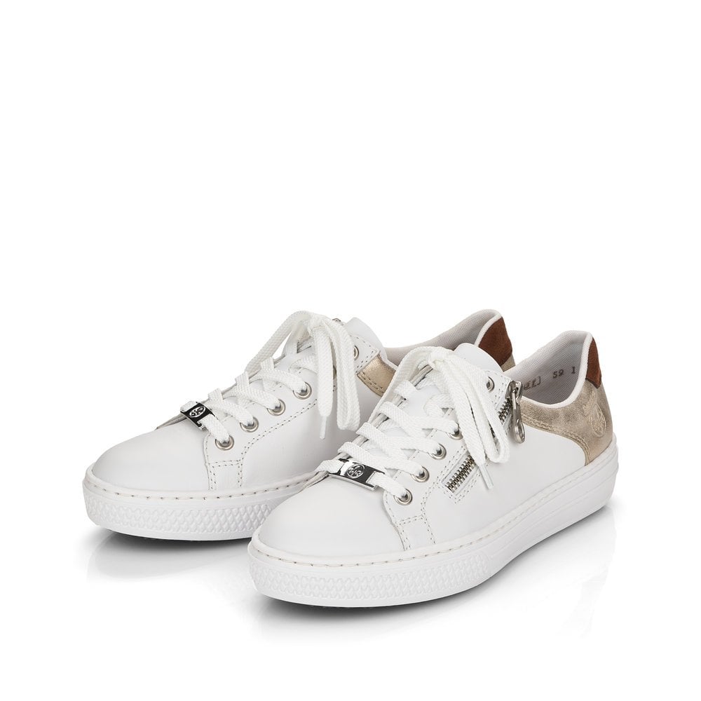 Rieker Ladies Zip Metalic Trim Sneaker