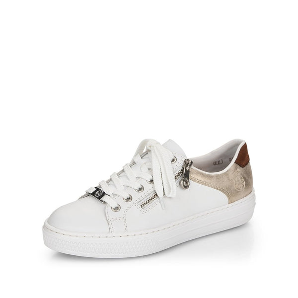 Rieker Ladies Zip Metalic Trim Sneaker