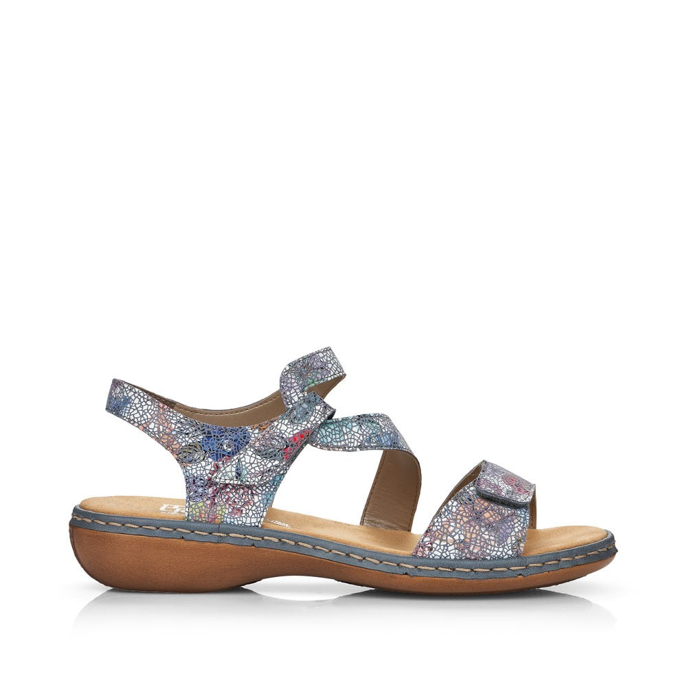 Rieker Ladies Sandal Cross Strap Velcro