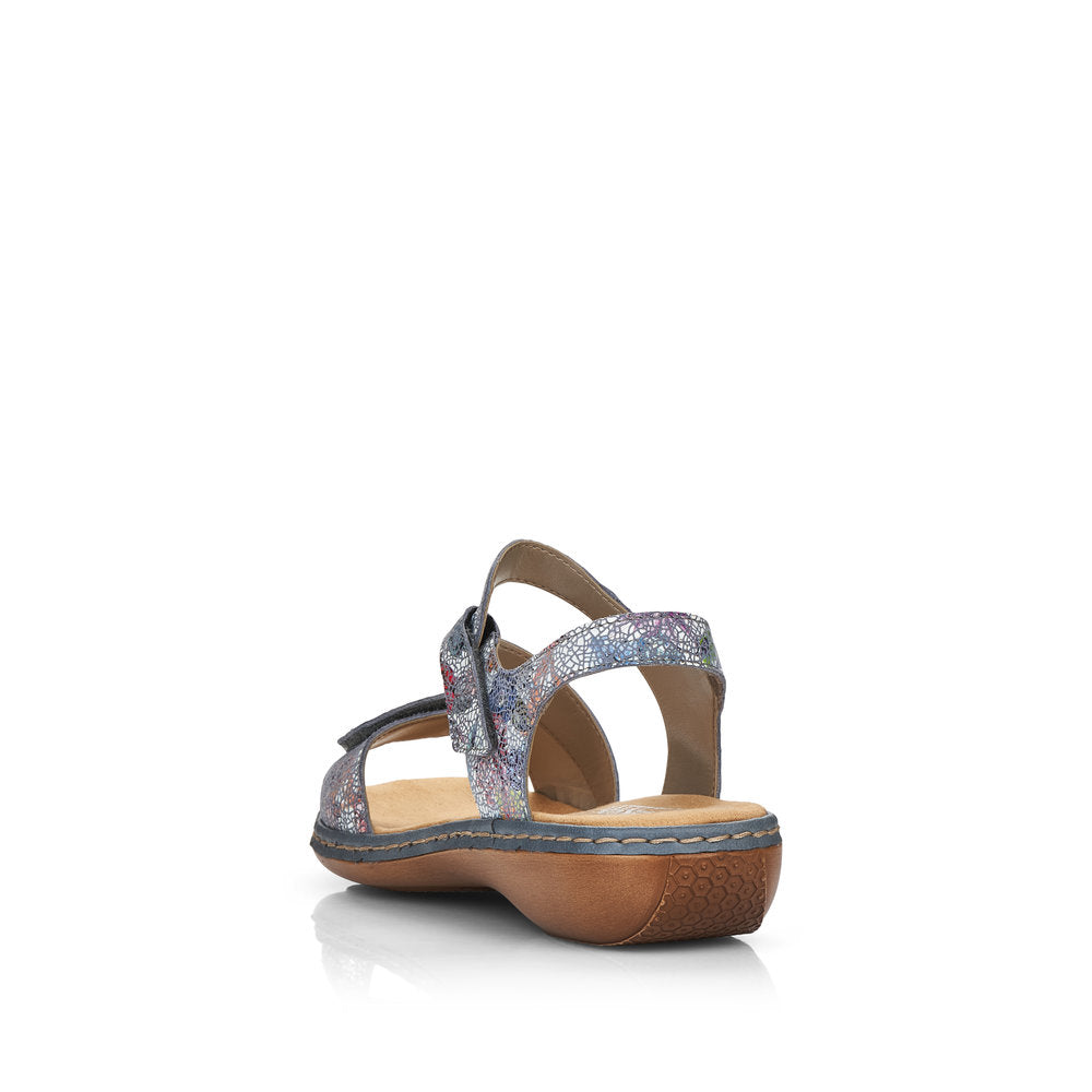 Rieker Ladies Sandal Cross Strap Velcro