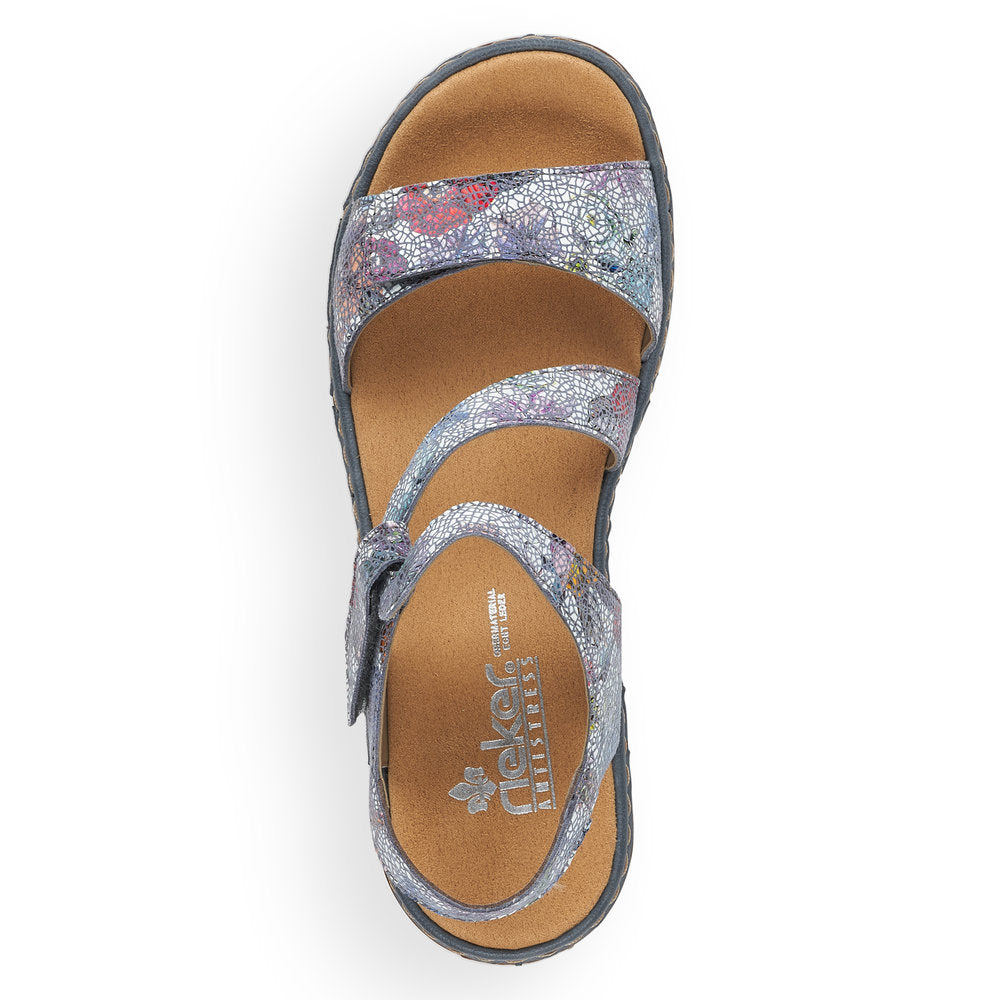 Rieker Ladies Sandal Cross Strap Velcro