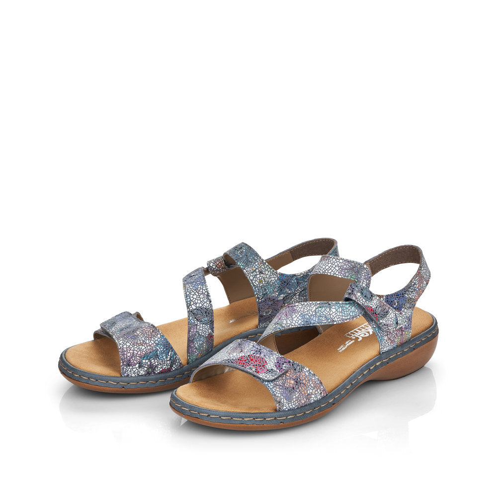 Rieker Ladies Sandal Cross Strap Velcro