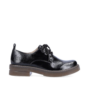 Rieker Ladies Chunky Sole Patent Lace Up Shoe