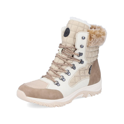 Rieker Ladies Patchwork Tex Lined Boot