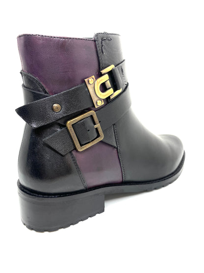 Andare Bretta Ladies Two Tone Buckle Trim Ankle Boot