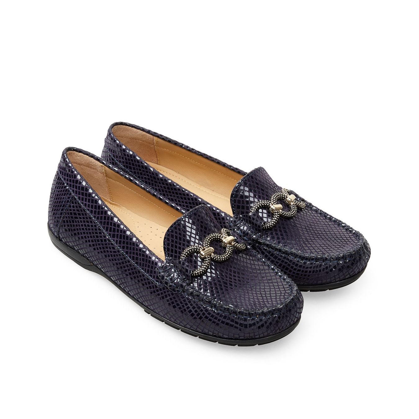 Van Dal Bliss II Ladies Loafer Navy Feature Print