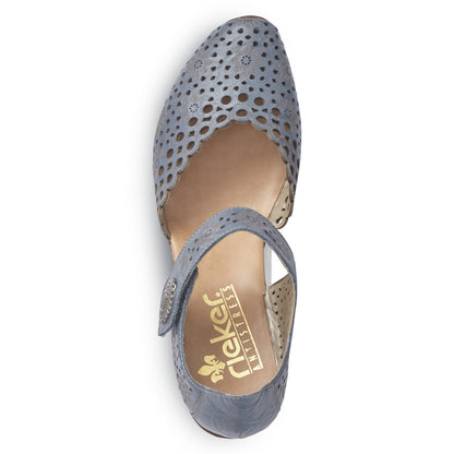 Rieker Ladies Mary Jane Shoe Lazer Cut Detail