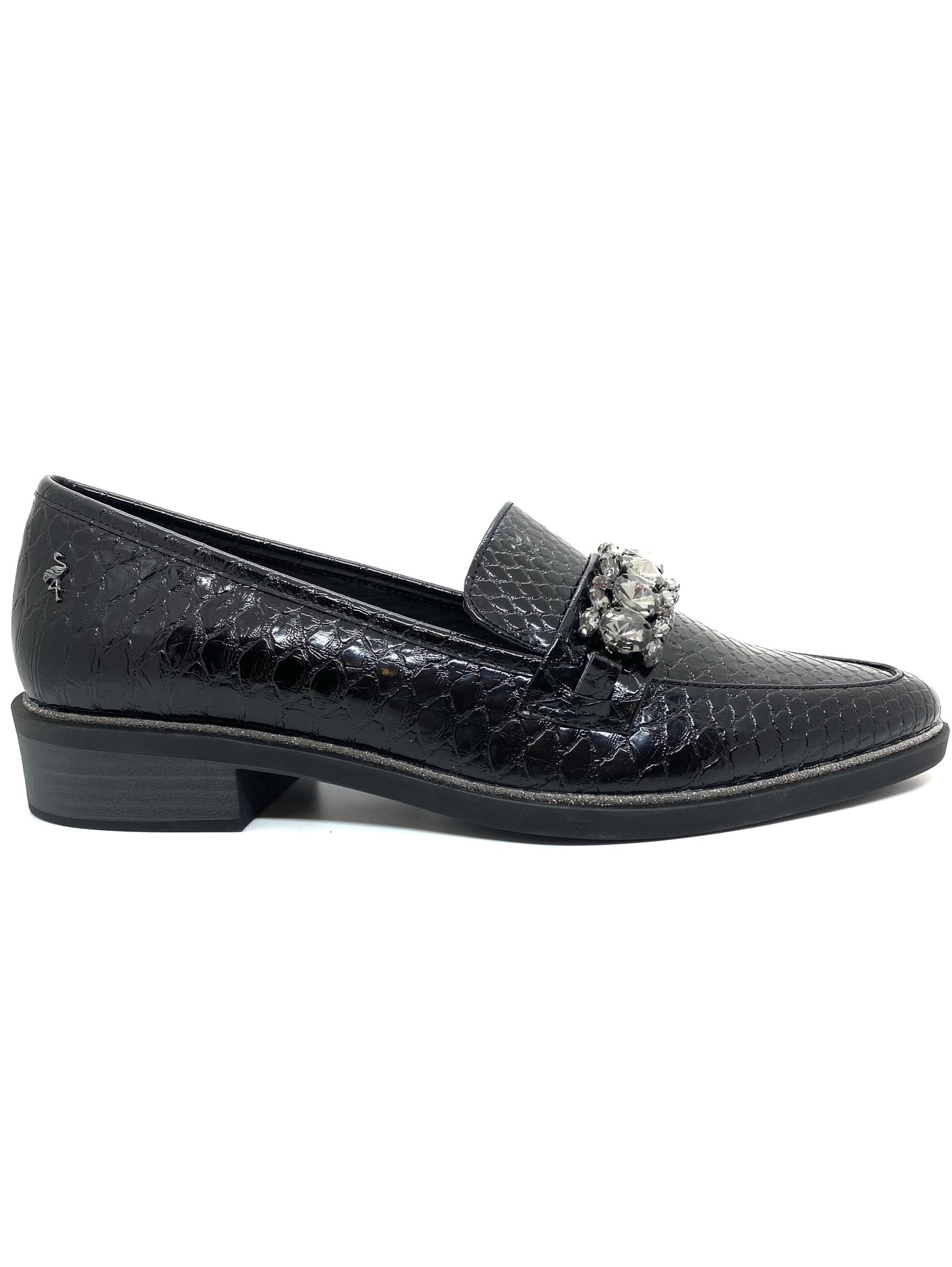 Menbur ladies Reptile Print Jewel Trim Loafer