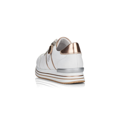 Remonte Ladies Double Sole Zip Sneaker White