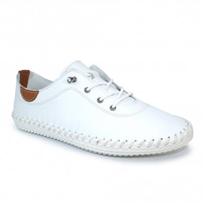 Lunar Ladies St.Ives Leather Lace Up Shoe White