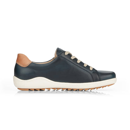 Remonte Ladies Zip Sided Lace Up Shoe Navy